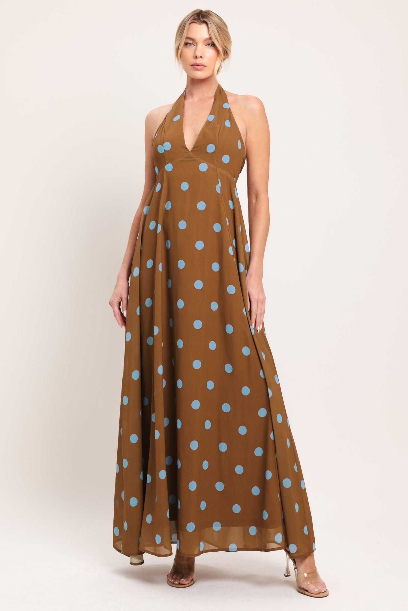 DOTTY LOVE WOVEN MIDI DRESS Flying Tomato