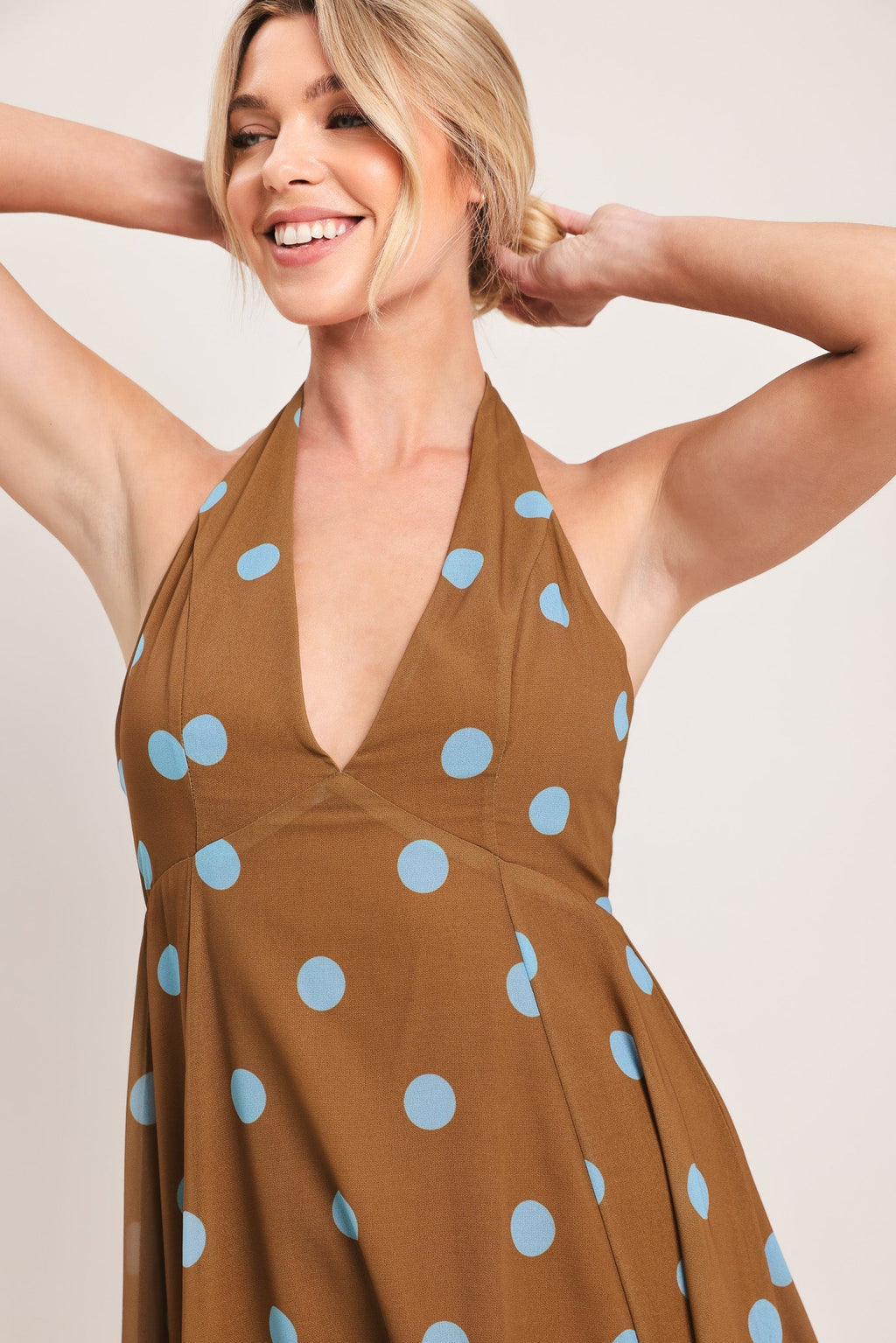 DOTTY LOVE WOVEN MIDI DRESS Flying Tomato