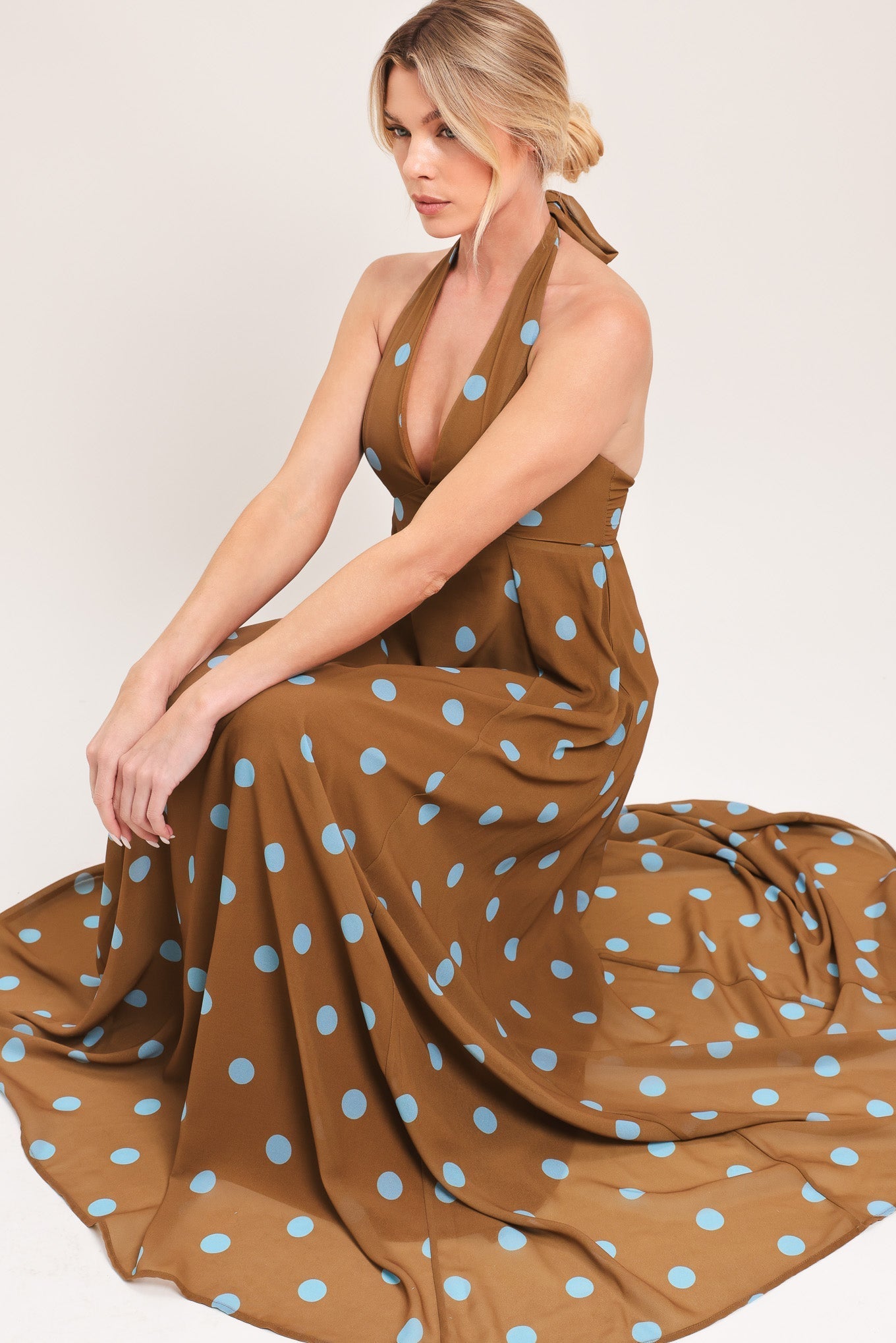 DOTTY LOVE WOVEN MIDI DRESS Flying Tomato