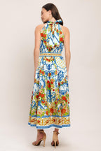 CERAMIC FLORA WOVEN MIDI DRESS Flying Tomato