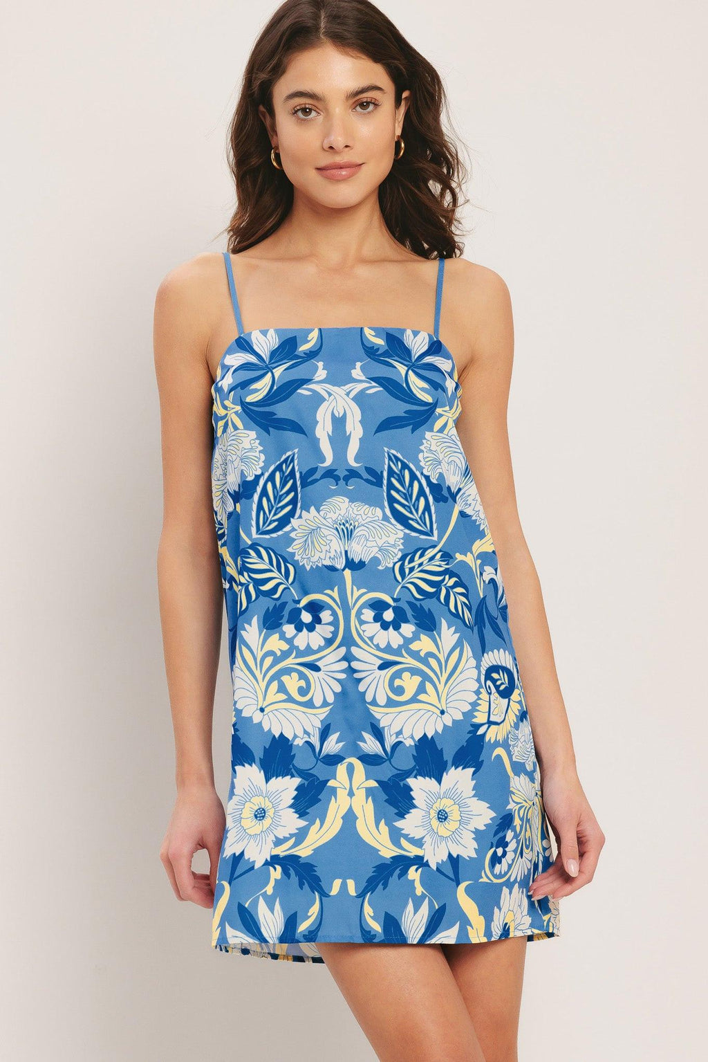 SANTORINI SKY WOVEN MINI SHIFT DRESS Flying Tomato