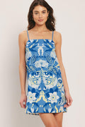 SANTORINI SKY WOVEN MINI SHIFT DRESS Flying Tomato