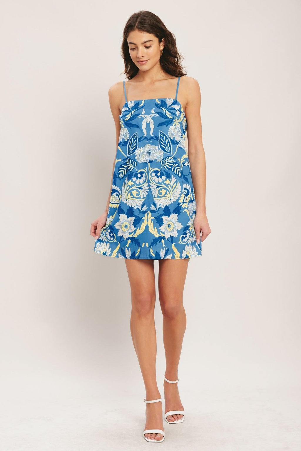 SANTORINI SKY WOVEN MINI SHIFT DRESS Flying Tomato
