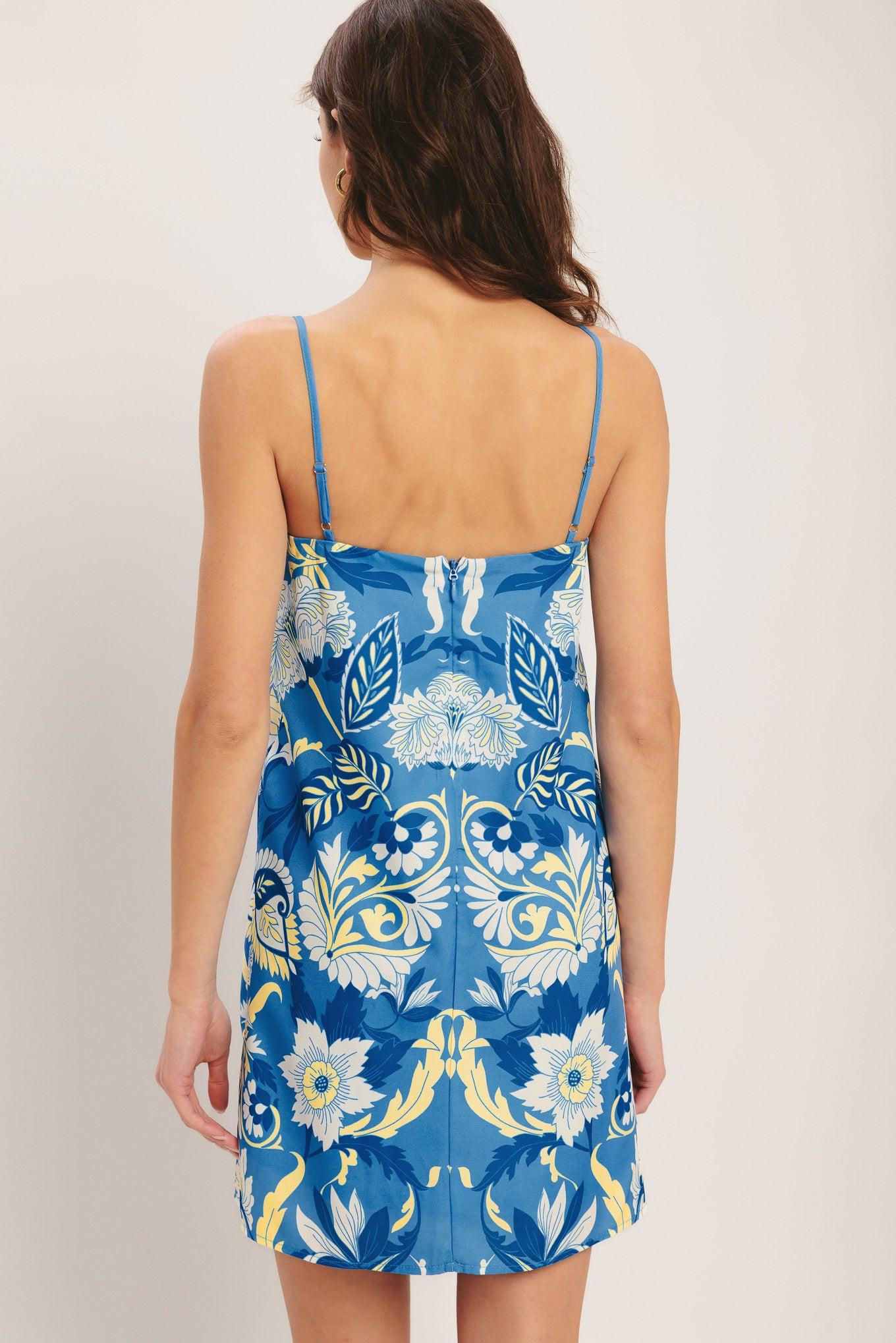 SANTORINI SKY WOVEN MINI SHIFT DRESS Flying Tomato
