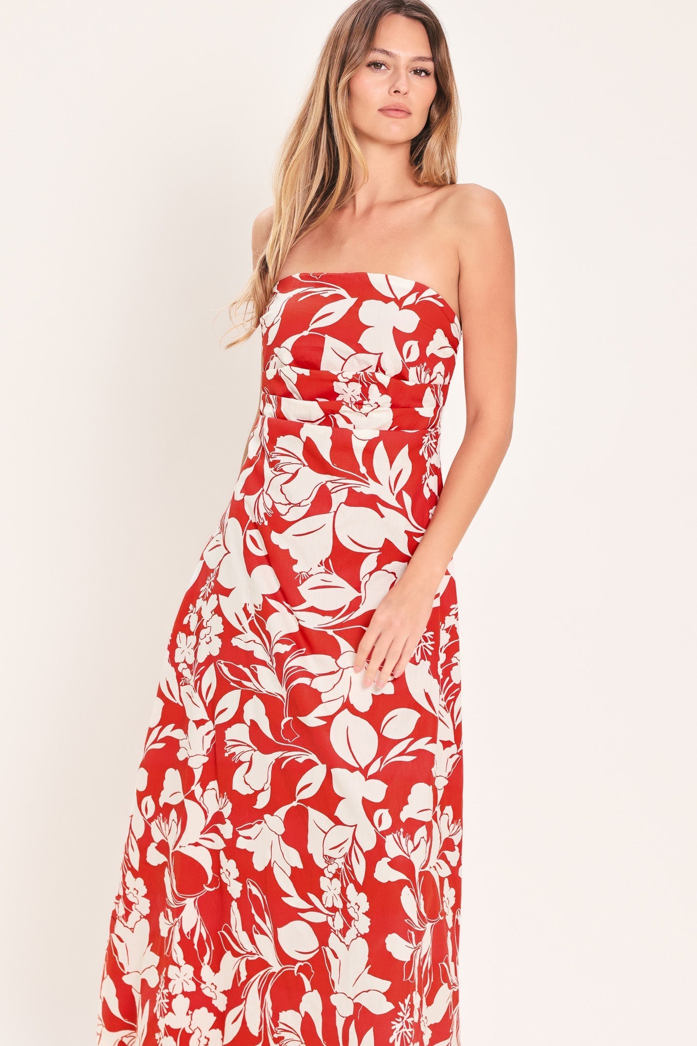 VIBRANT PETAL WOVEN MIDI DRESS Flying Tomato