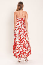 VIBRANT PETAL WOVEN MIDI DRESS Flying Tomato