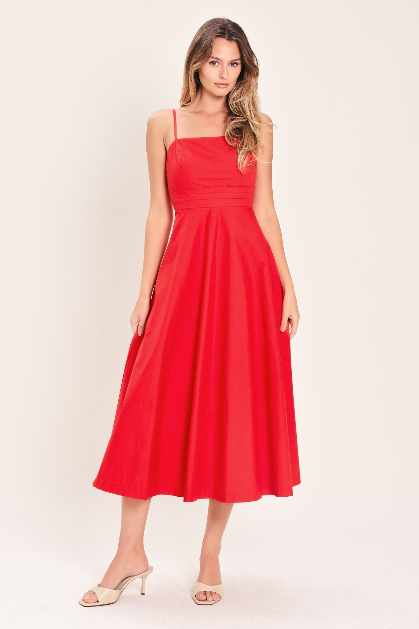 MODERN ROMANCE WOVEN MIDI DRESS Flying Tomato