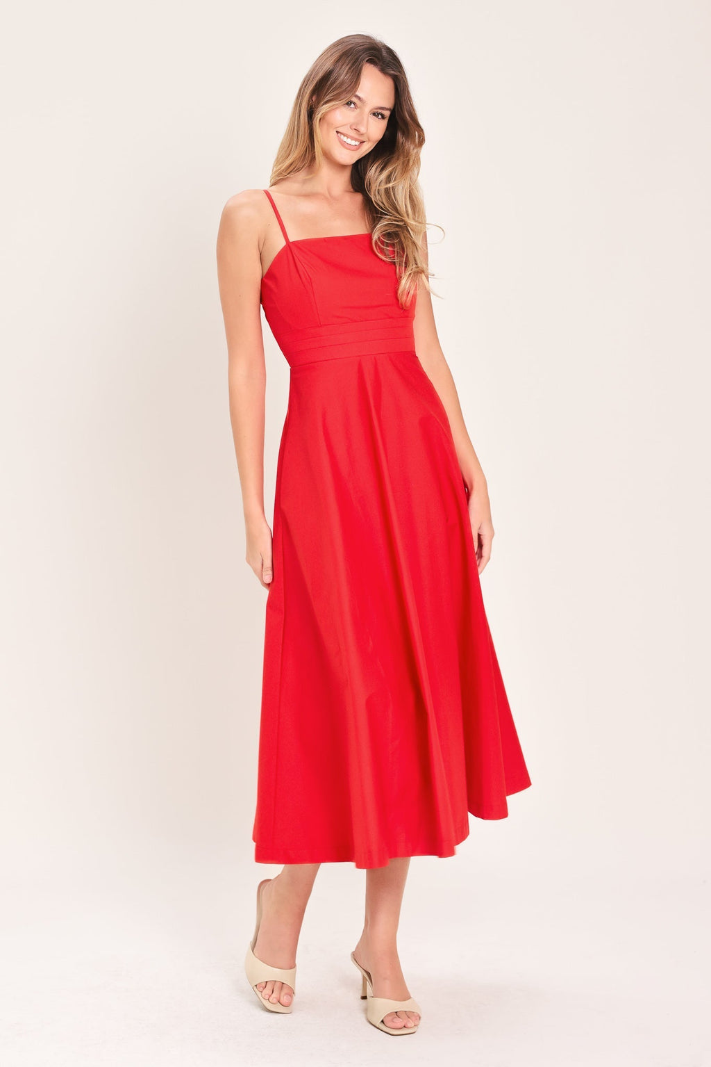MODERN ROMANCE WOVEN MIDI DRESS Flying Tomato
