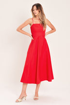 MODERN ROMANCE WOVEN MIDI DRESS Flying Tomato