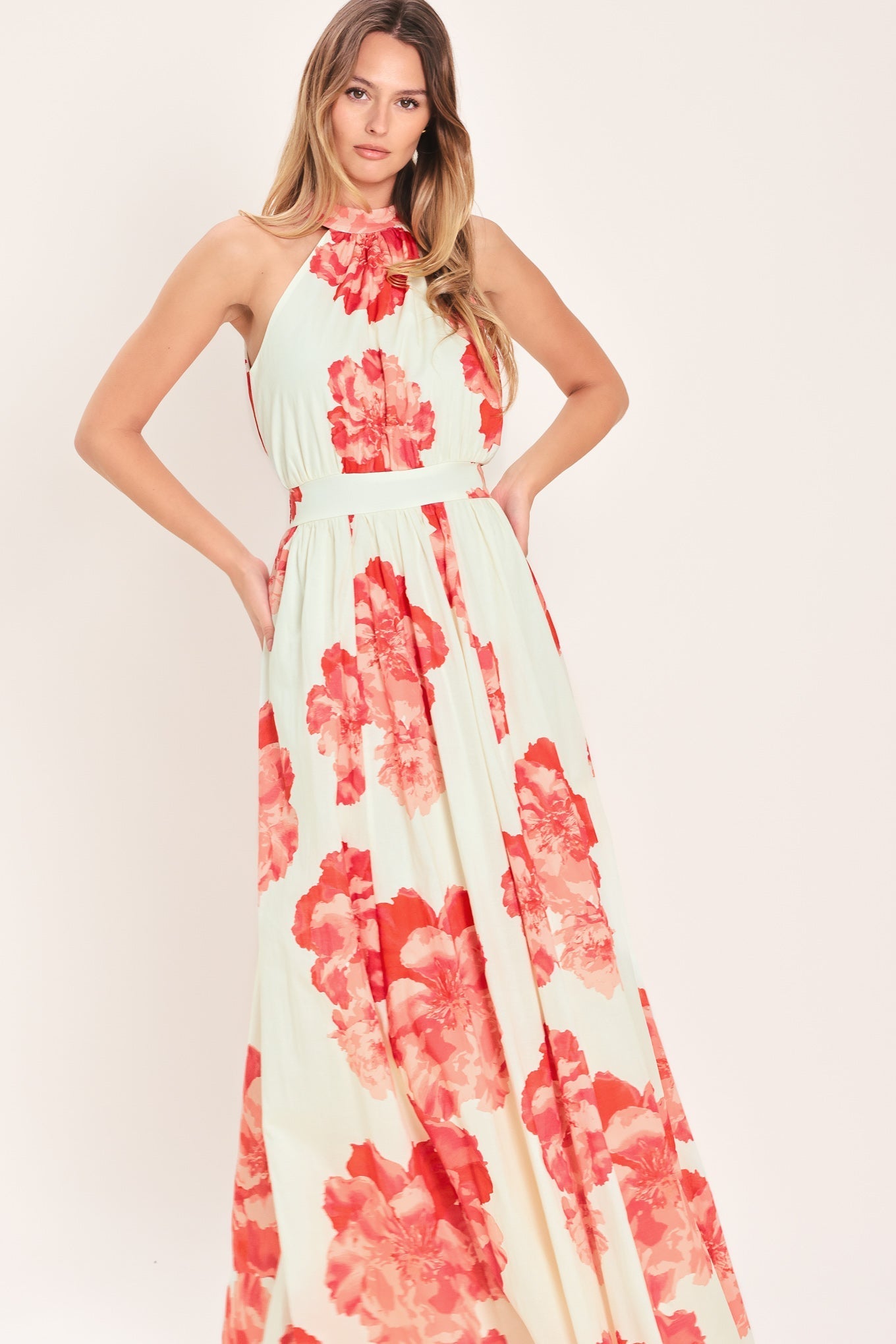 BLOOMING LOVE WOVEN MAXI DRESS Flying Tomato