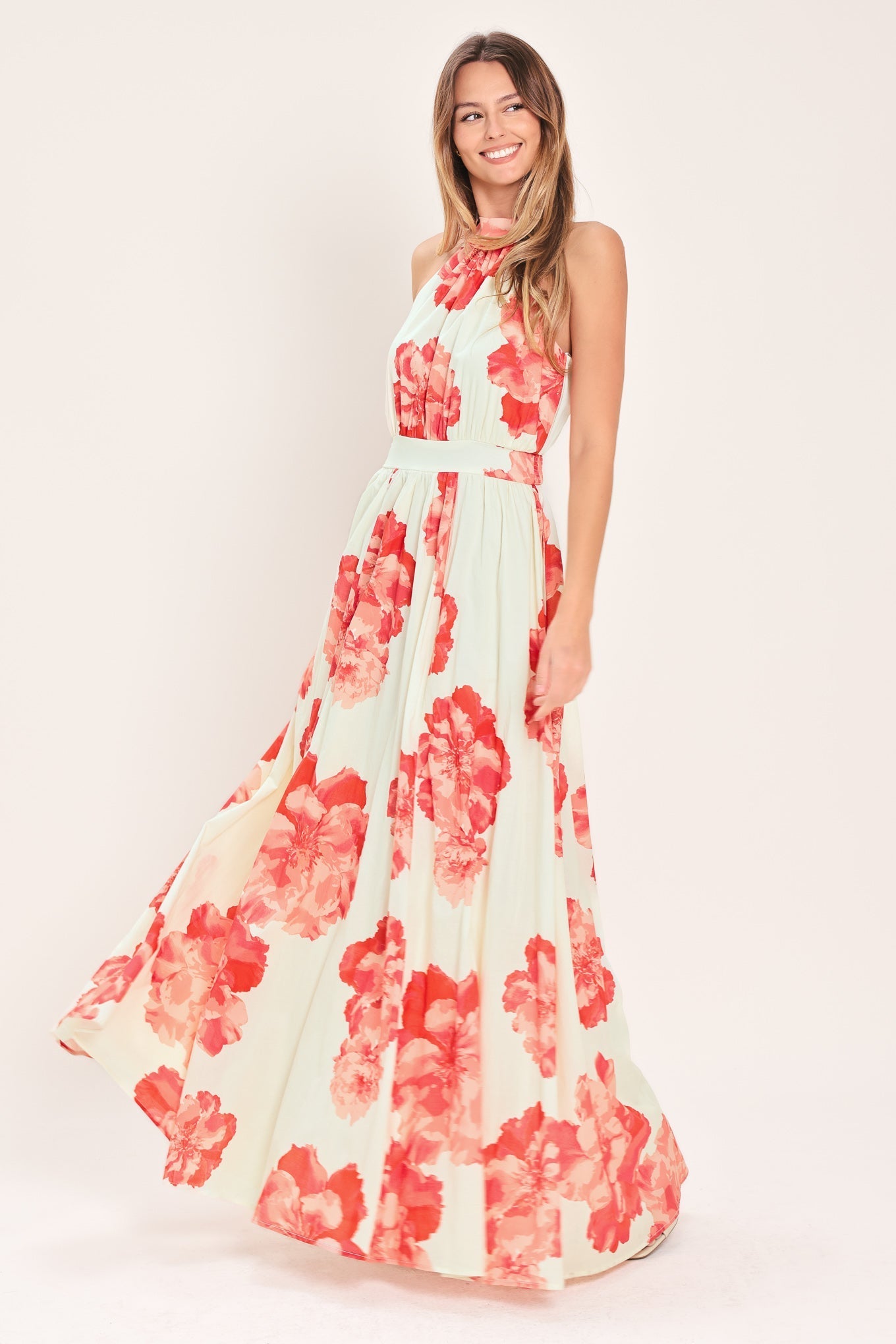 BLOOMING LOVE WOVEN MAXI DRESS Flying Tomato