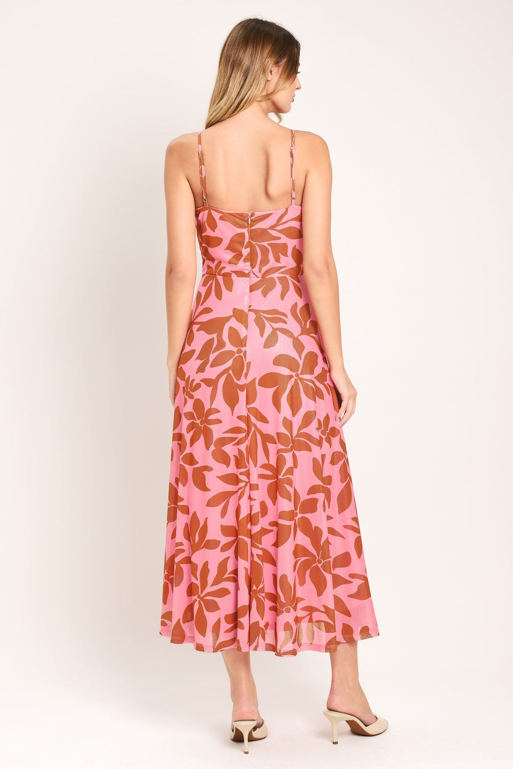 ROSY HAVEN POWER MESH MIDI DRESS Flying Tomato