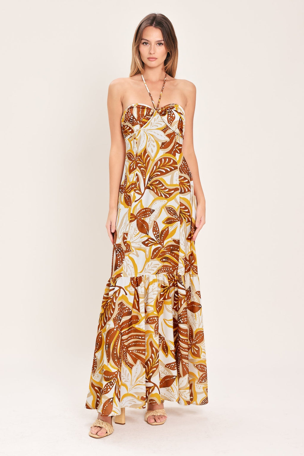 AMBER PALM PARADISE WOVEN MAXI DRESS Flying Tomato