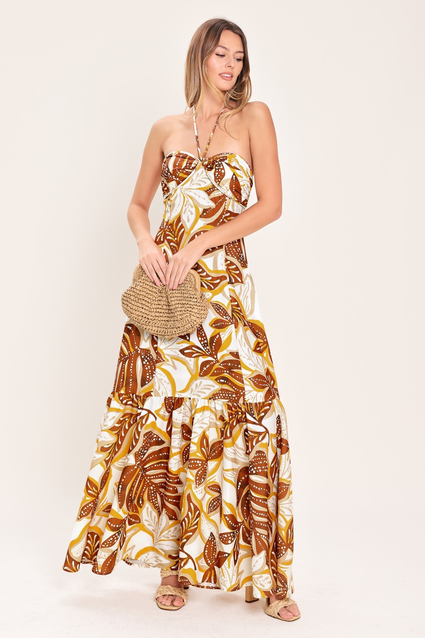 AMBER PALM PARADISE WOVEN MAXI DRESS Flying Tomato