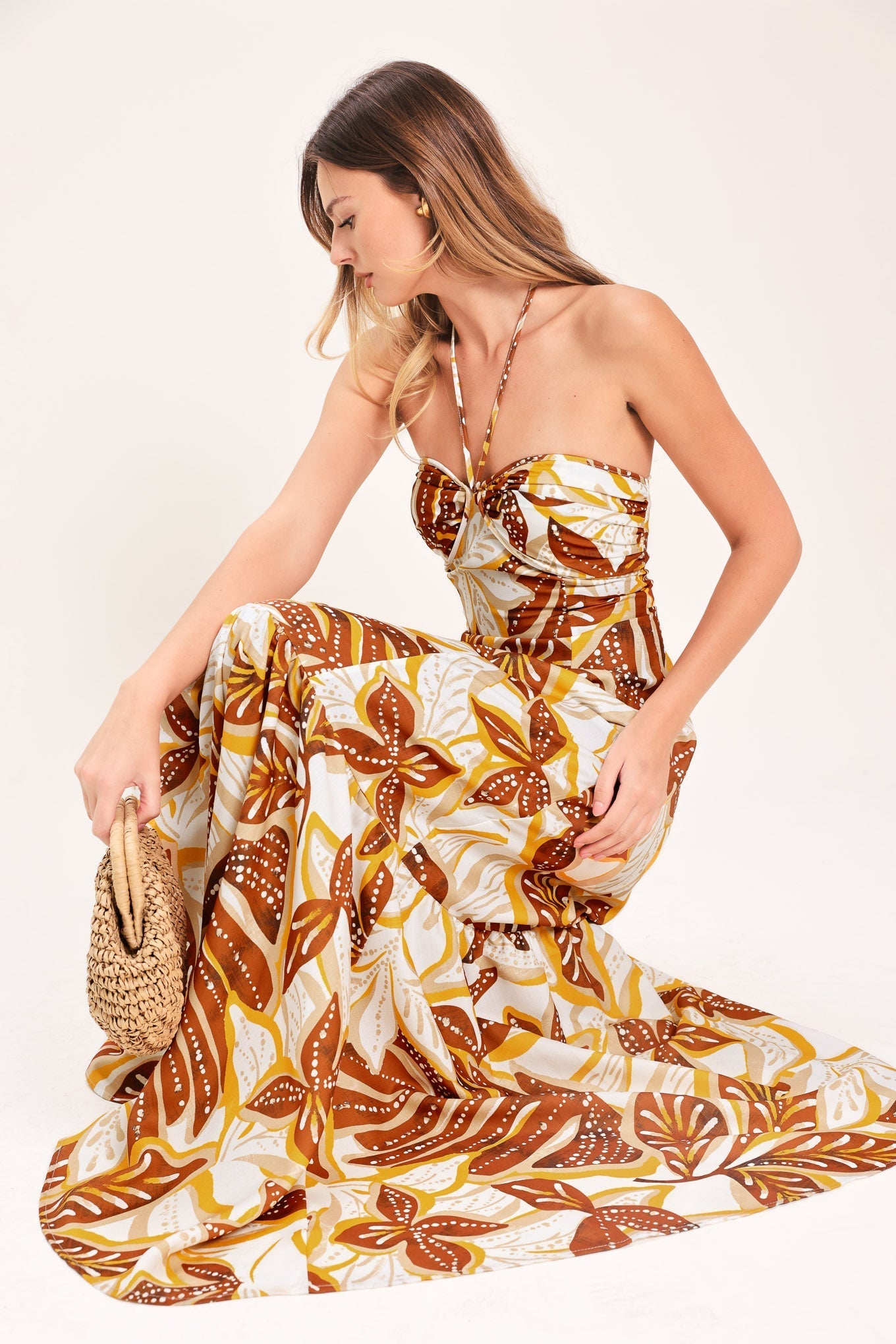 AMBER PALM PARADISE WOVEN MAXI DRESS Flying Tomato
