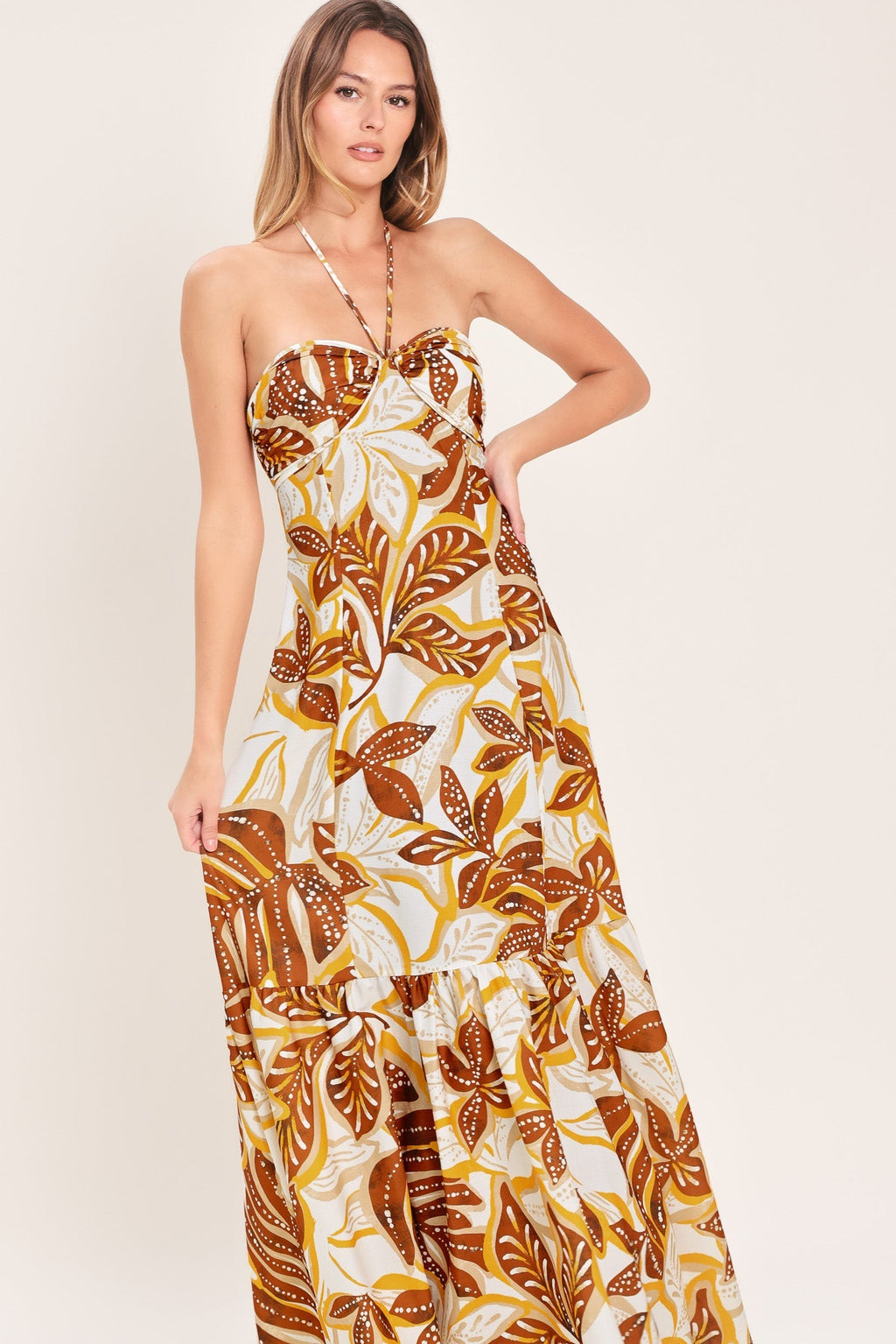 AMBER PALM PARADISE WOVEN MAXI DRESS Flying Tomato