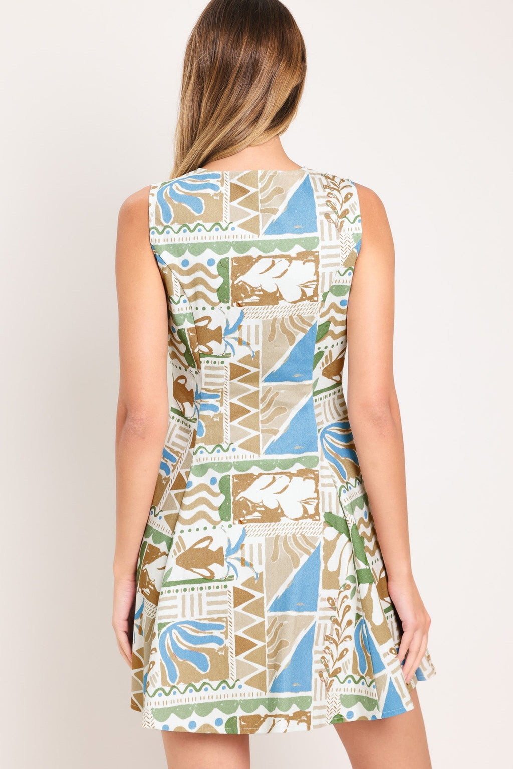 DESERT MOSAIC WOVEN MINI DRESS Flying Tomato