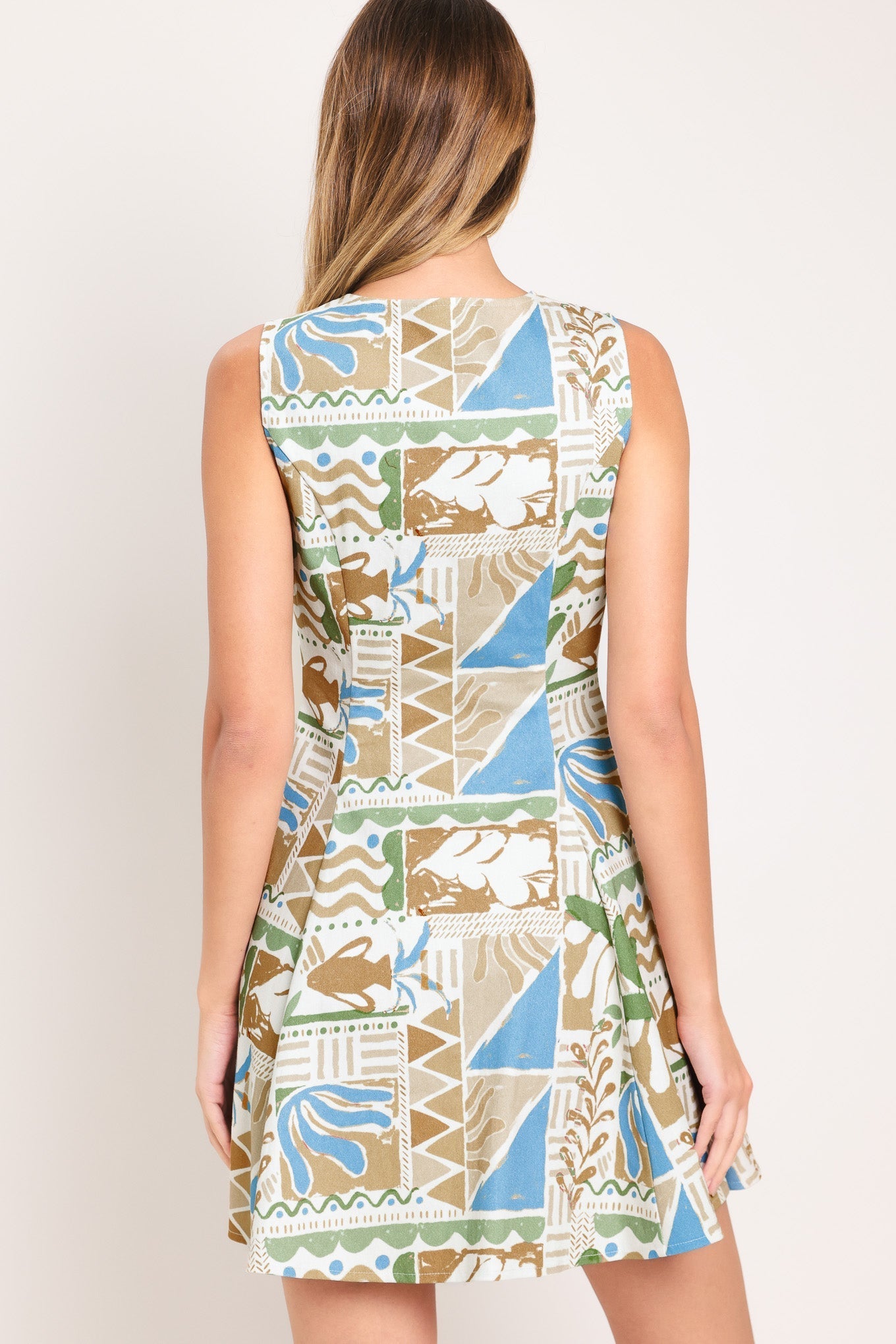 DESERT MOSAIC WOVEN MINI DRESS Flying Tomato