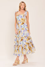 SOFTLY SUNKISSED WOVEN MIDI DRESS Flying Tomato