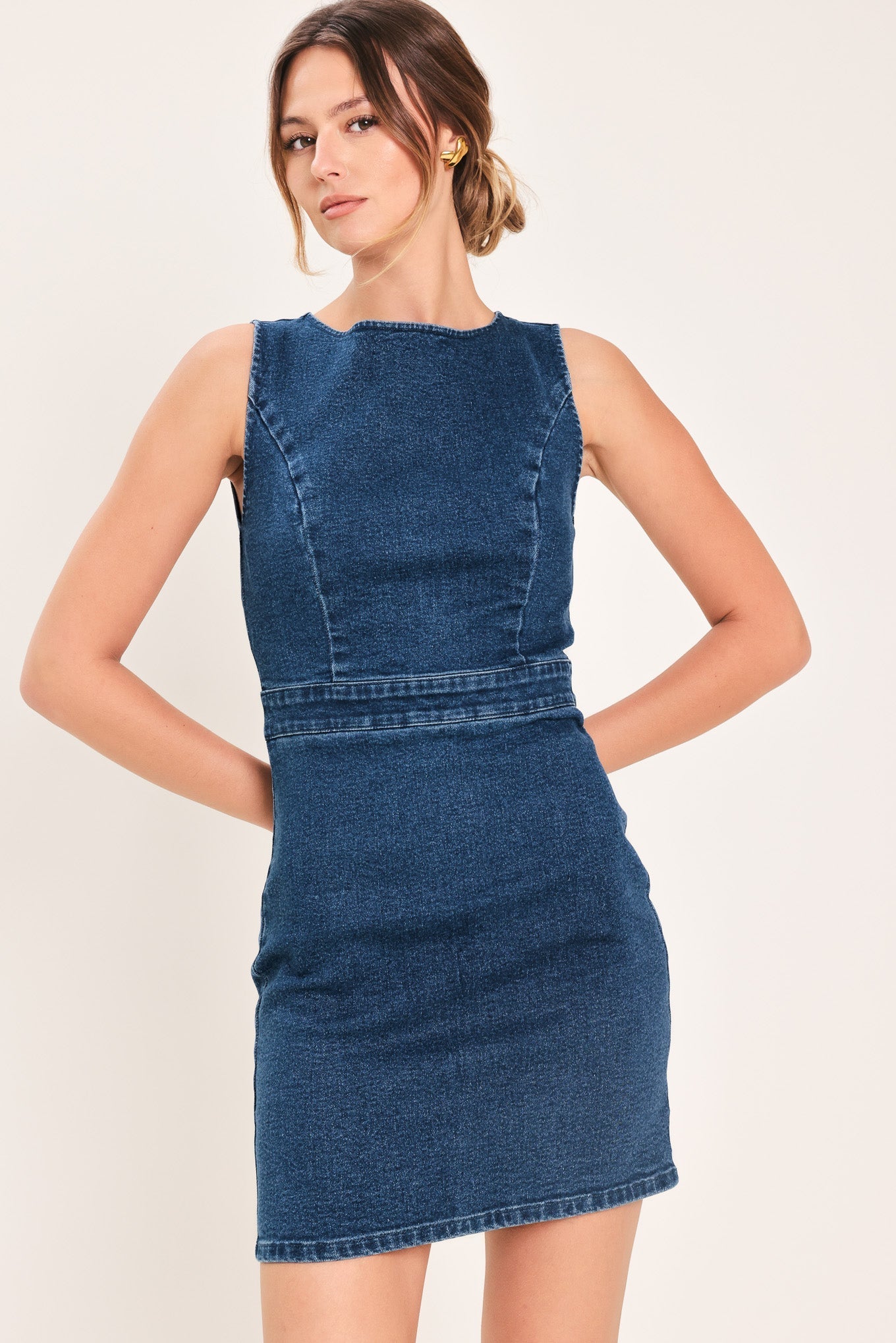 CLASSIC DENIM MINI DRESS Flying Tomato