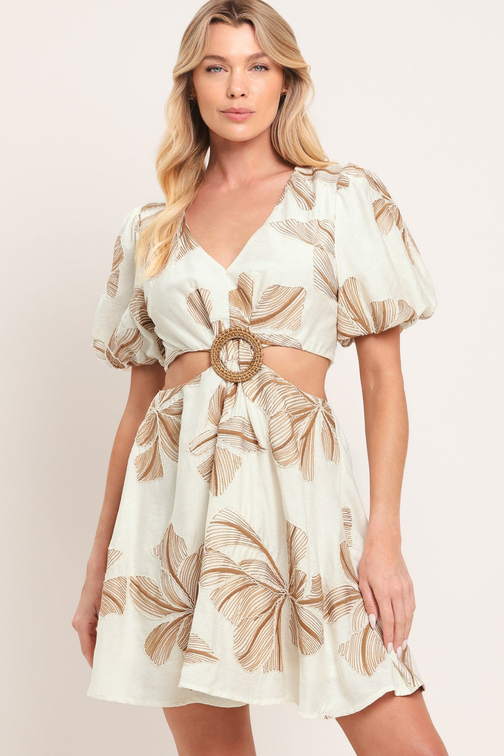 BREEZE BLOOM WOVEN MINI DRESS Flying Tomato