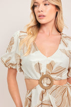 BREEZE BLOOM WOVEN MINI DRESS Flying Tomato