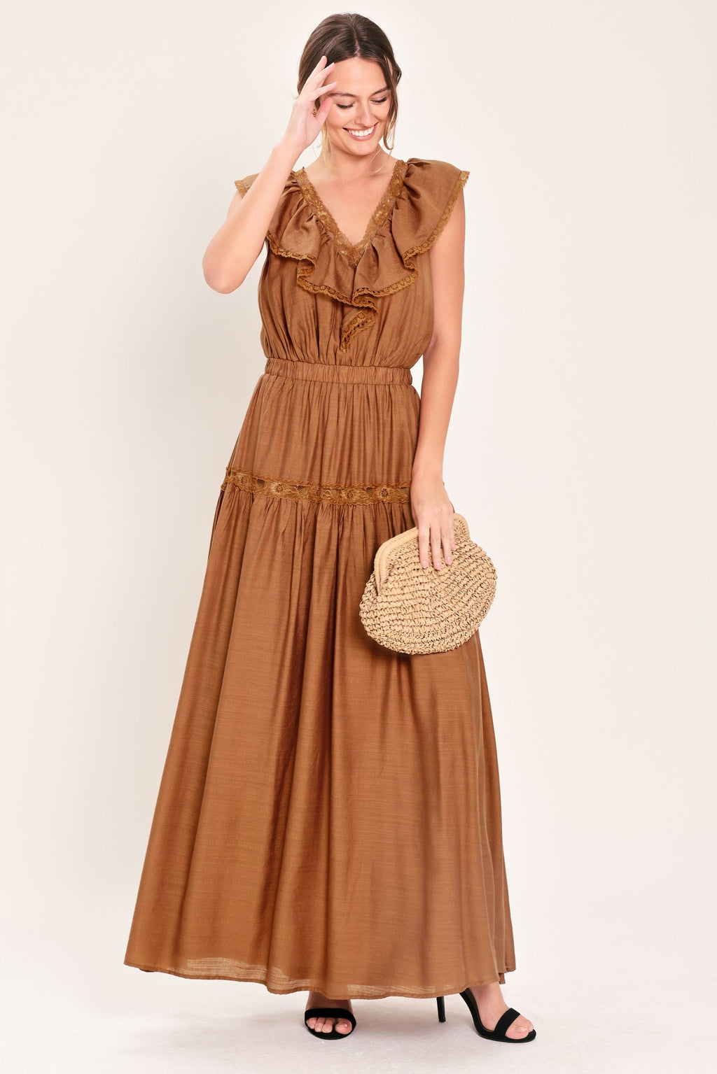 SUNSET DRIVE WOVEN MAXI DRESS Flying Tomato