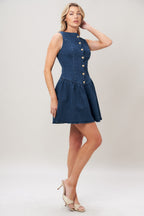 MODERN SWEET DENIM MINI DRESS Flying Tomato