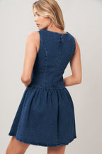 MODERN SWEET DENIM MINI DRESS Flying Tomato