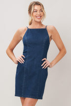 SECOND SKIN DENIM MINI DRESS Flying Tomato