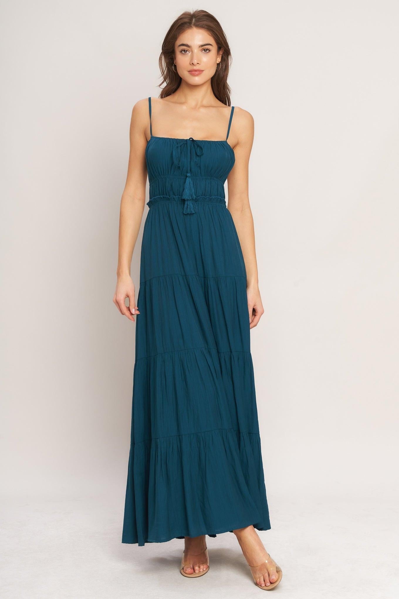 OCEAN BREEZE WOVEN MAXI DRESS Flying Tomato