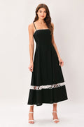 NOIR WHISPER WOVEN MIDI DRESS Flying Tomato