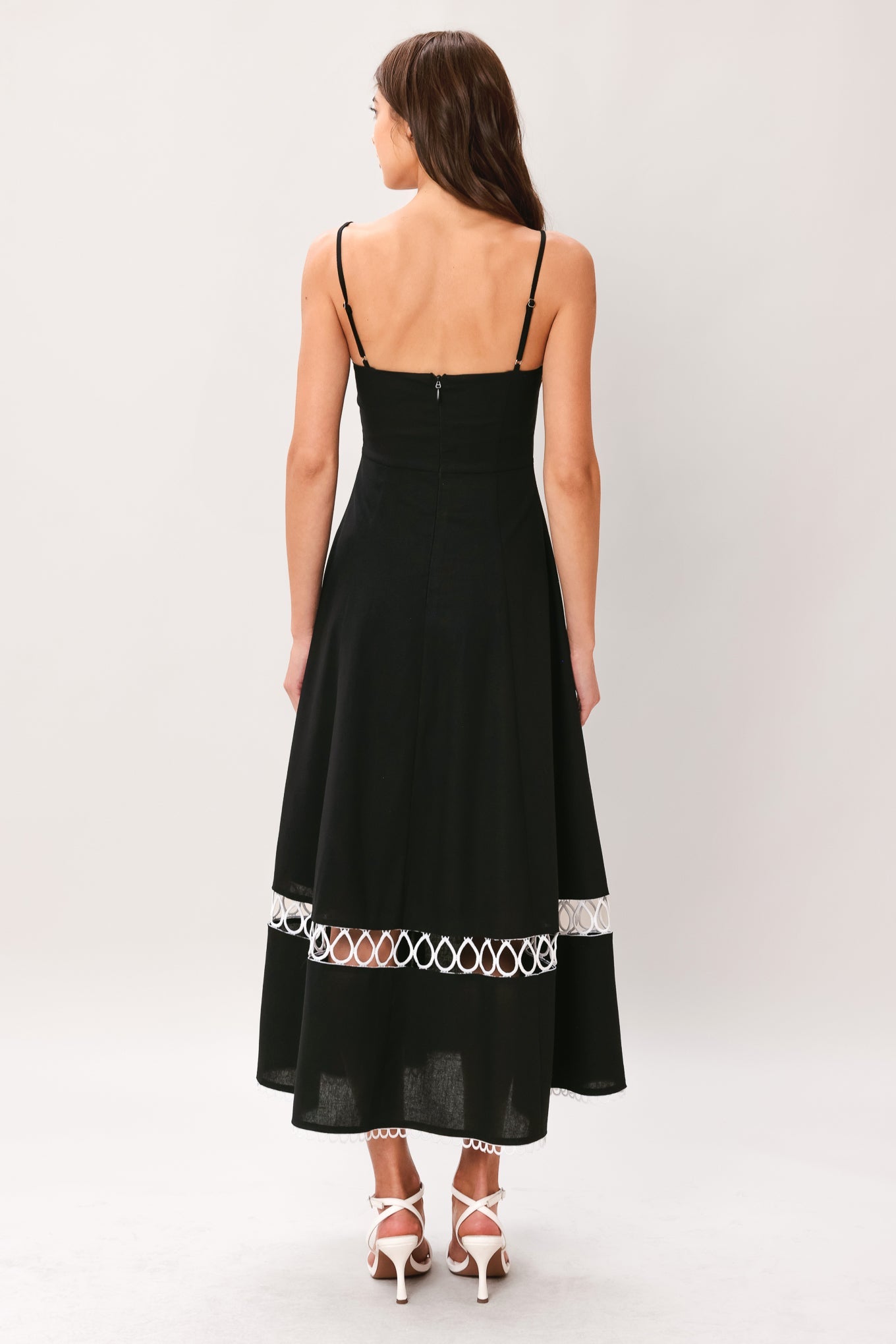 NOIR WHISPER WOVEN MIDI DRESS Flying Tomato