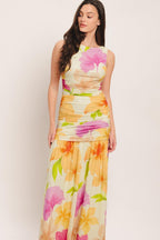 WARM BREEZE BLOOMS POWER MESH MAXI DRESS Flying Tomato