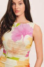 WARM BREEZE BLOOMS POWER MESH MAXI DRESS Flying Tomato