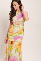 WARM BREEZE BLOOMS POWER MESH MAXI DRESS Flying Tomato