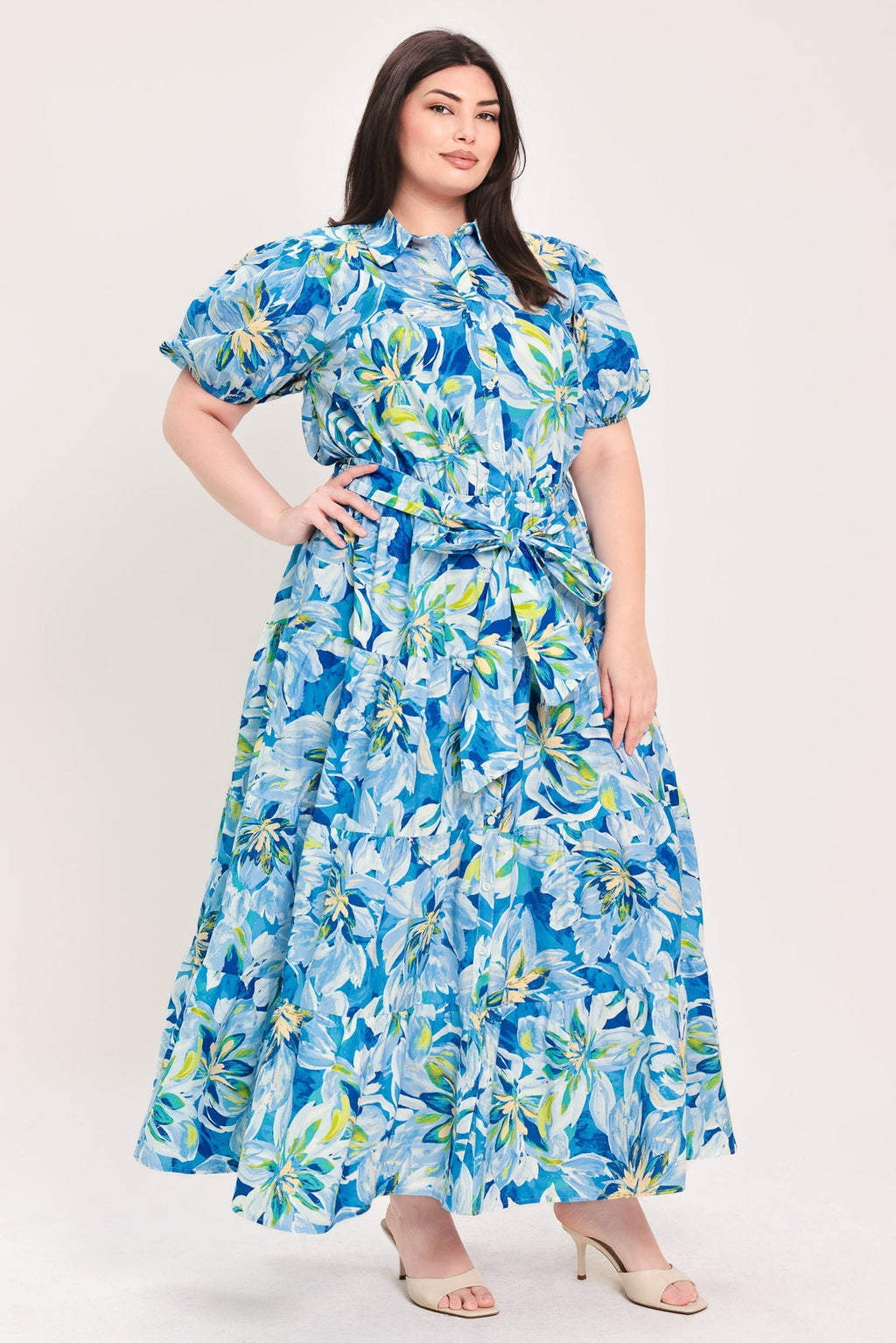 OCEAN GARDEN WOVEN MIDI DRESS Flying Tomato