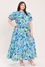 OCEAN GARDEN WOVEN MIDI DRESS Flying Tomato