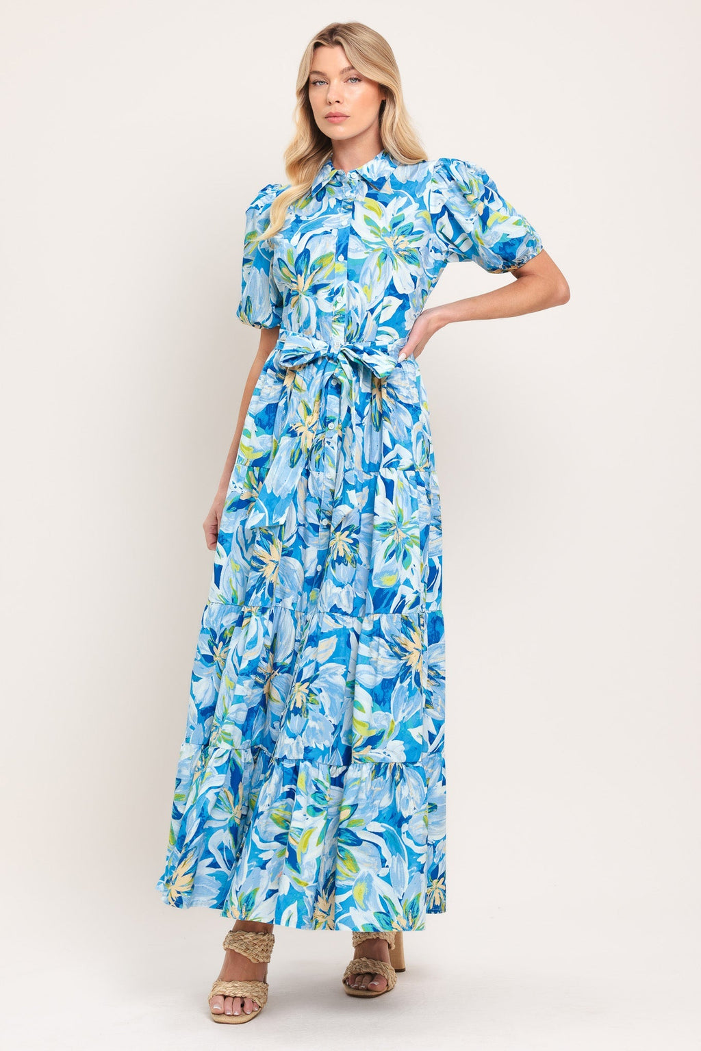 OCEAN GARDEN WOVEN MIDI DRESS Flying Tomato