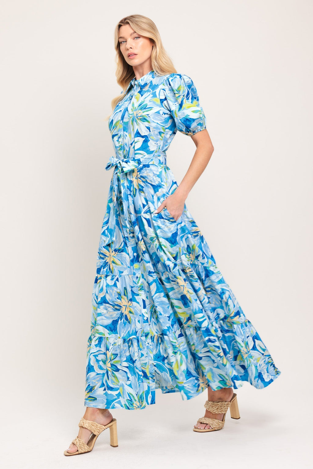 OCEAN GARDEN WOVEN MIDI DRESS Flying Tomato