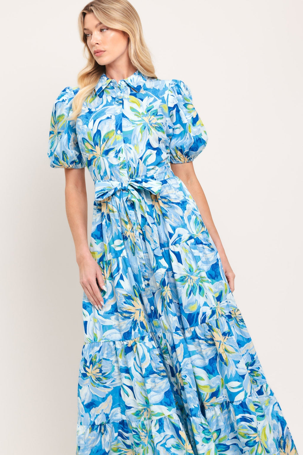 OCEAN GARDEN WOVEN MIDI DRESS Flying Tomato