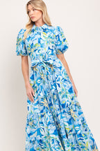 OCEAN GARDEN WOVEN MIDI DRESS Flying Tomato
