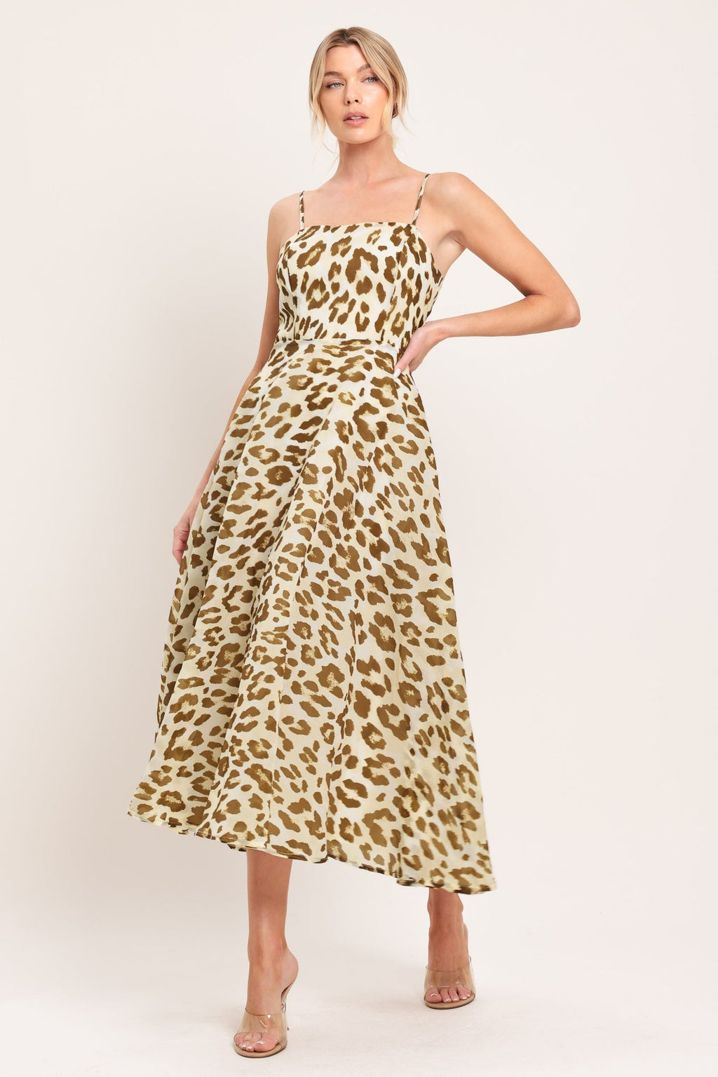 LEOPARD GRACE WOVEN MIDI DRESS Flying Tomato