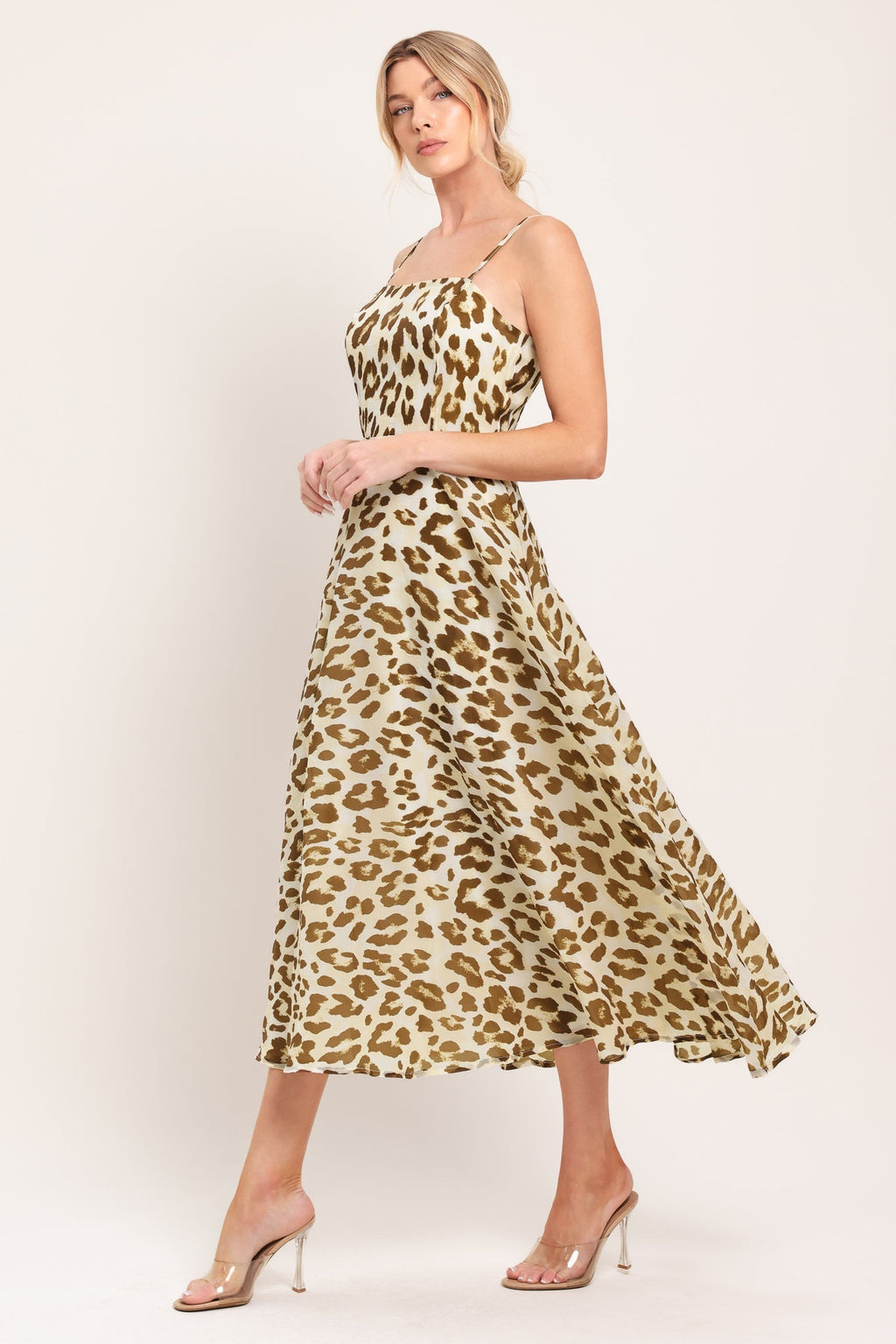 LEOPARD GRACE WOVEN MIDI DRESS Flying Tomato