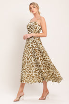 LEOPARD GRACE WOVEN MIDI DRESS Flying Tomato