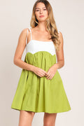 PLAYFUL LIME WOVEN MINI DRESS Flying Tomato