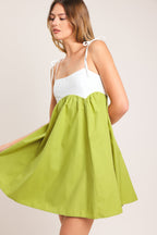 PLAYFUL LIME WOVEN MINI DRESS Flying Tomato