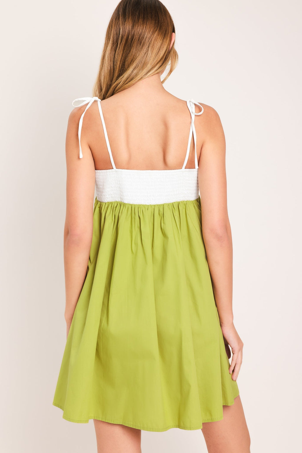 PLAYFUL LIME WOVEN MINI DRESS Flying Tomato
