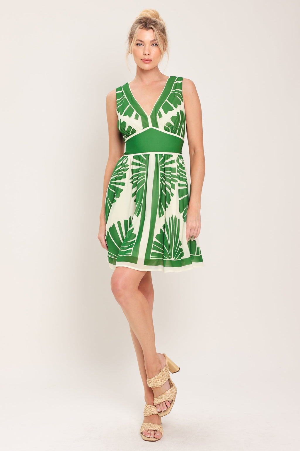 PALM BREEZE WOVEN MINI DRESS Flying Tomato