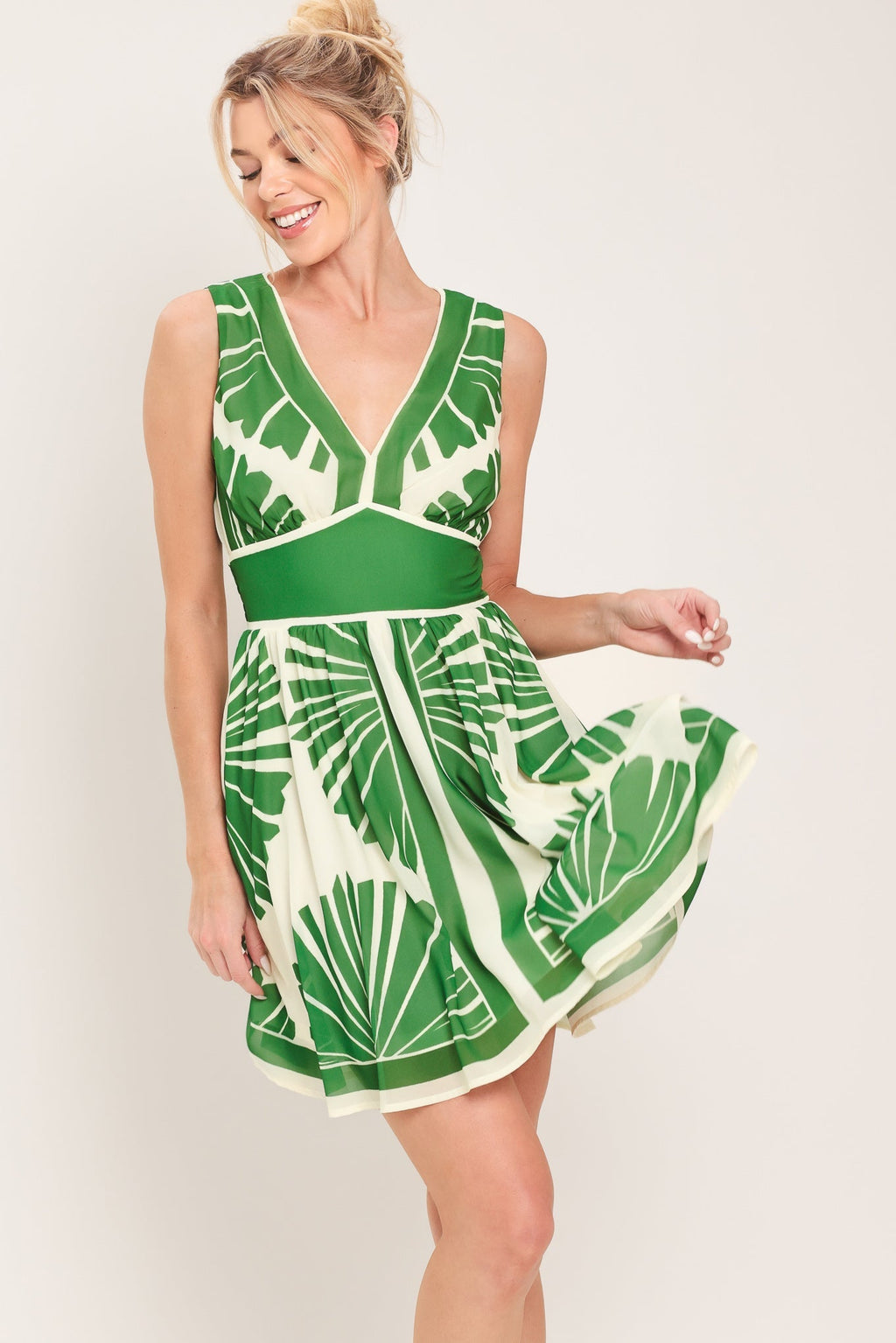 PALM BREEZE WOVEN MINI DRESS Flying Tomato